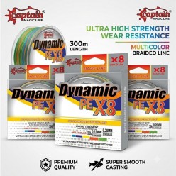 Captain Dynamic PE 8 Örgü İpi Misina 300mt Multi Color